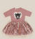 HuxBaby Heart Bear Ballet Onesie Berry 6-12M